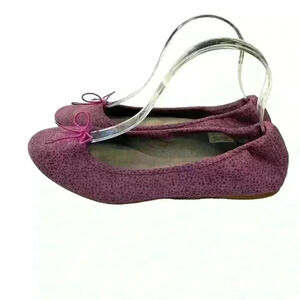Sanuk Prima Yoga, purple Animal Print,scrunched,Traction Ballerina Flats Size 8